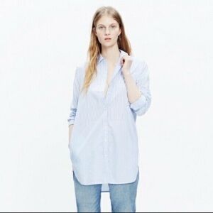 Madewell Striped Button-Down Tunic Shirt Size XS